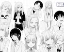 顔が良い女の子のモノクロアイコン描きます 正統派な"顔が良い"キャラクターを描けます！ イメージ6