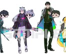 キャラクターデザイン、ゲーム等立ち絵・背景描きます 表情差分4種+ミニキャラ1種セット無料！ イメージ3