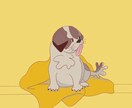 デジタルデータ納品可！ペットの似顔絵作成します 大切な家族を、やさしい雰囲気のイラストに仕上げます イメージ2
