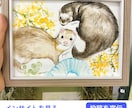 ペットは家族。人とペットの似顔絵描きます 水彩画で人とペットの似顔絵を可愛く描きます。 イメージ10