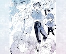 商用利用可能◎詰め合わせ・モノクロ一枚絵を描きます ペアも可◎挿絵やプレゼントに❄︎ ポイントカラーも出来ます イメージ3