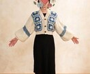 手編みモチーフ柄ショート丈カーディガンを制作します レトロ可愛いグラニースクエア柄！サイズや色の相談も承ります イメージ2
