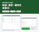 表計算の転記・集計・通知を自動化します フォーム回答の転記・月次集計・期限の通知を自動に イメージ1