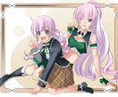 コミックイラスト線画描きます 線画練習　トレス　塗り絵などに　塗り見本あります イメージ2