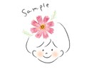 お花と一緒のデフォルメゆるふわアイコン描きます 似顔絵風アイコンにお花を添えて可愛く美しく♡名入れもOK！ イメージ6
