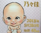 命名似顔絵描きます 赤ちゃんの誕生記念　命名似顔絵 イメージ1