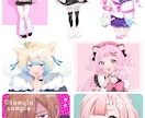 ワントーン詰め込みイラストを作成します お洒落な単色仕上げで、キャラの魅力を1枚に凝縮！ イメージ2