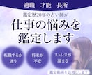適職◆才能◆長所　仕事の悩みを【動画鑑定】します 鑑定歴20年‼具体的解決策：起業・転職・天職・適職・人間関係 イメージ1