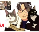 かわいいご家族とのイラスト描きます わんちゃん猫ちゃんなどとご一緒に。 イメージ1