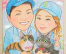 明るく優しい雰囲気の似顔絵を手描きいたします 水彩絵の具や色鉛筆でリアルかつ可愛らしいくお描きします イメージ5