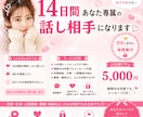 14日間あなた専属の話し相手になります 14日間、あなたに寄り添いながら丁寧にお話をお聞きします⭐︎ イメージ1