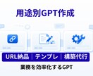 用途別GPT作成｜業務効率化します URL納品・テンプレ・構築代行に対応 イメージ1