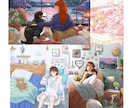 おしゃれで雰囲気のある背景イラスト描きます ヘッダー画像や挿絵、配信背景、書籍の表紙デザインに！ イメージ5