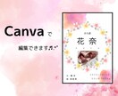ふんわり花リースの命名書テンプレート作成出来ます ＊出生記念に＊【編集OK／データ即納】 イメージ2