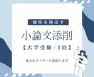 大学受験向け　小論文対策/指導（3回分）をします 東大生ライターがあなたの個性を伸ばします イメージ1