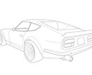 クルマのイラスト線画描きます クルマのタイヤや細かい部分を再現しています。 イメージ1