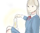 ブログなどに使える挿絵イラスト作成ます ラフな感じの女の子のイラスト制作 イメージ5