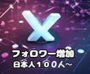 Xフォロワー日本人100人から承ります 【業界最安値！】 高品質なフォロワーを拡散、減少低めです イメージ1