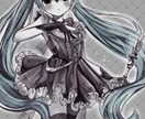 躍動感のあるモノクロ萌えイラストを描きます スタイリッシュな厚塗りイラストです イメージ1