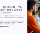 ミスを3つに分類すると振り返りが効果的になります ３つが正しく見れれば伸び代がわかります。 イメージ2