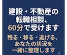 建設・不動産の転職相談、60分で受けます 現役アドバイザー/あなたの状況を一緒に整理させてください イメージ1