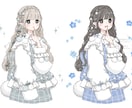 シンプル簡易！ポンポンリボン量産イラスト描きます ポンポンリボン量産の【変更可能箇所少なめ&塗り簡易】枠です イメージ1