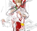 立ち絵や動画用1枚絵作成します ガサッとした質感と原色の強い色合いを得意としています！ イメージ3