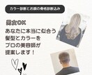 美容師がカラー診断込みのヘアスタイル提案します 本当に似合う髪型・色だけをプロが提案します。 イメージ1