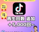 TikTok動画＋５０００再生回数UP！増やします 早納品❗️安⭐️ティックトック再生回数＋５０００回アプローチ イメージ1
