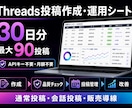 Threads投稿作成・運用シートを納品します APIキー不要。30日分最大90件の投稿案を作成・管理 イメージ1