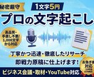 1文字5円 で会議・取材・動画など文字起こしします Web記事や公式議事録にそのまま使える高品質なテキスト化 イメージ1