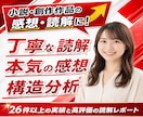 小説・創作作品を丁寧に読解し感想を届けます 「ちゃんと読まれた感想」がほしい方へ。 イメージ1