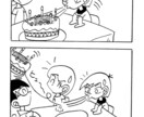 4コマ漫画など描きます レトロ調でデフォルメタッチなギャグ漫画 イメージ2