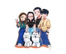 かわいい漫画タッチの似顔絵を描きます 結婚の記念や、大切な人へのプレゼントに。 イメージ4