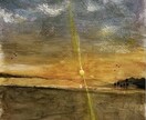 心に残る風景画（海、朝日、夕日、空など）描きます 水彩画を油絵のように描く風景画 イメージ3