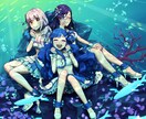 活動者さん向け！夏っぽいイラスト描きます 水中・水着・人魚化等…夏のグッズやおはV・おやVなどに☆ イメージ2