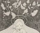 モノクロイラスト描きます 水性ペンで描く繊細で神秘的な世界 イメージ7