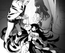 物語が感じるイラストを描きます モノクロ。4キャラまで。推し・うちの子の同人がみたい人に最適 イメージ4