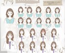 商用◎透過◎！お得な表情別１０セット作ります イメージに合わせた、愛され好印象アイコン描きます！ イメージ8