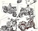 モノクロの魅力｜キャラ・動物・バイクのイラストます デフォルメの可愛い動物から、リアルなメカニック模写等幅広く イメージ4