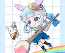 SNS用のちびキャラアイコンを描きます ふんわり優しい色塗りのイラストを制作します イメージ4