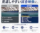 テニスの試合動画をスコア付きで見やすく編集します 試合は撮るだけ。面倒なカットとスコア入力は丸投げOK！ イメージ2