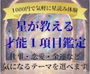 星が教えるあなたの才能を読み解きます 仕事・恋愛・金運など１項目を詳しく鑑定 イメージ1