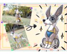 愛犬の似顔絵イラストをキャラクター仕立てで描きます もし愛犬がキャラクターになったら？を実現します！ イメージ4
