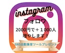 インスタグラムフォロワ・プラス1000増やします SNS自動集客ツールプレゼント！ イメージ1