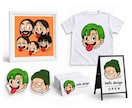 SNSで目立つポップな似顔絵風アイコン作成します 初回5名様3000円特別価格！この機会にぜひアイコンを！ イメージ9