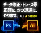 入稿データ作成やトレース等、速攻でやります 対応スピード・臨機応変・正確さを重視しています。 イメージ1