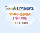 口コミ返信を丁寧に対応します ★のみ。低評価にも、丁寧対応！ イメージ1