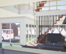 住宅の内観、外観、インテリアパースを作成します 小規模建築の内観および外観作成のお手伝い イメージ1