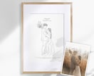 前撮り︱結婚写真からオシャレな線画イラストにします ウェルカムボードや結婚式後も楽しめるシンプルな線画イラストを イメージ7